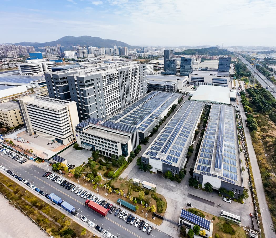 Aerial view of the Newlife headquarters and production base