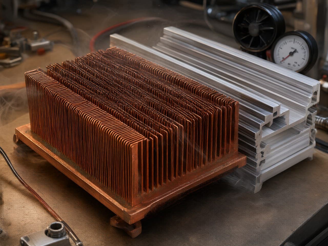 Near-Net-Shape Copper Heat Sinks vs. Extruded Heat Sinks: Balancing Micro-Fin Density and Pressure Drop / 近净成形铜热沉与挤压散热片如何选型?微翅片密度与压降的权衡