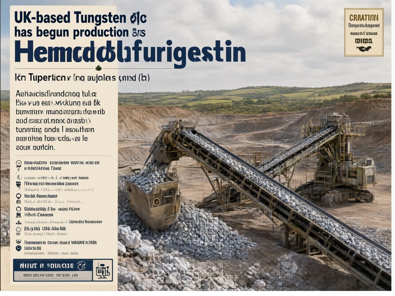 Tungsten West begins production at Hemerdon tungsten mine / Tungsten West在Hemerdon钨矿正式投产